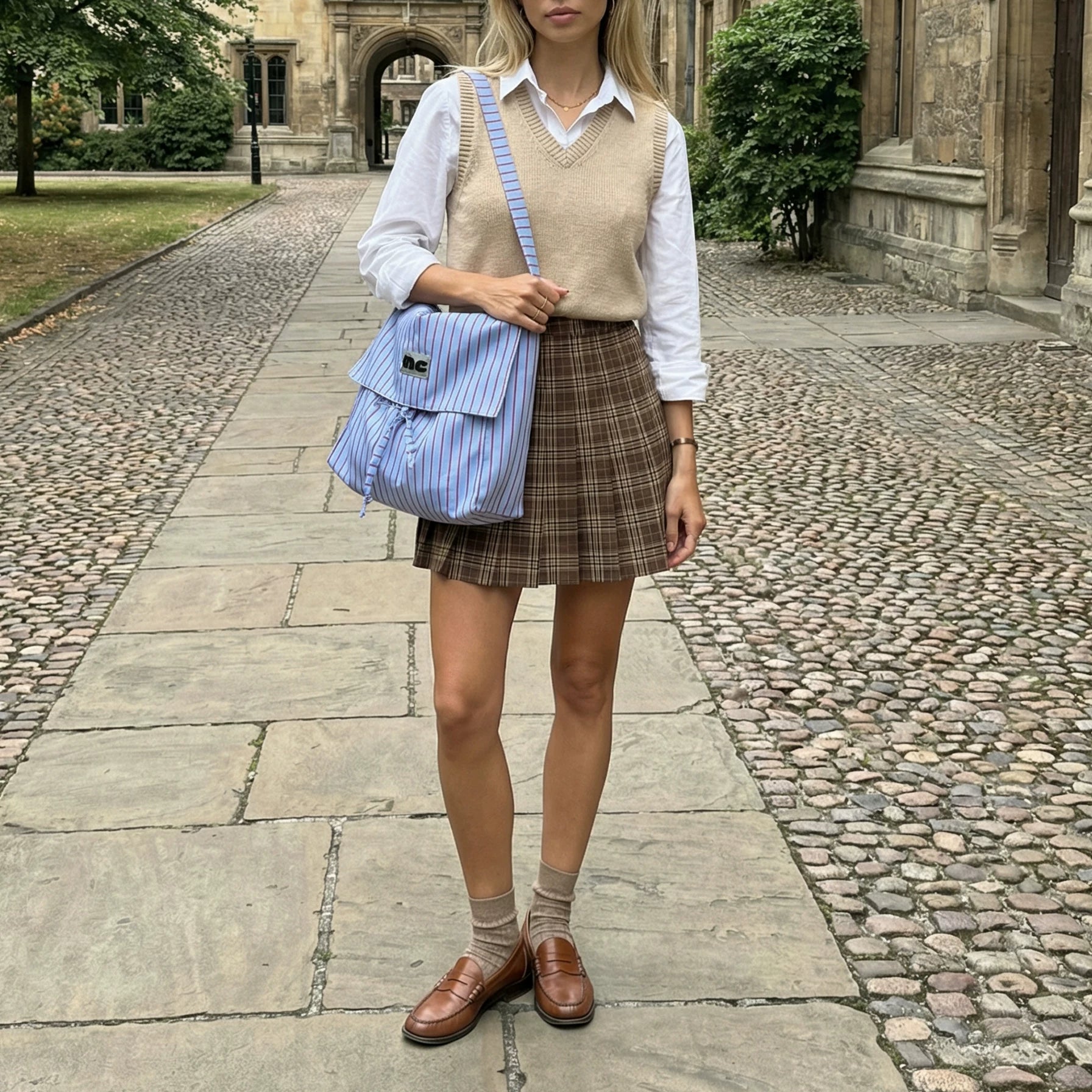 Striped Shopping Tote