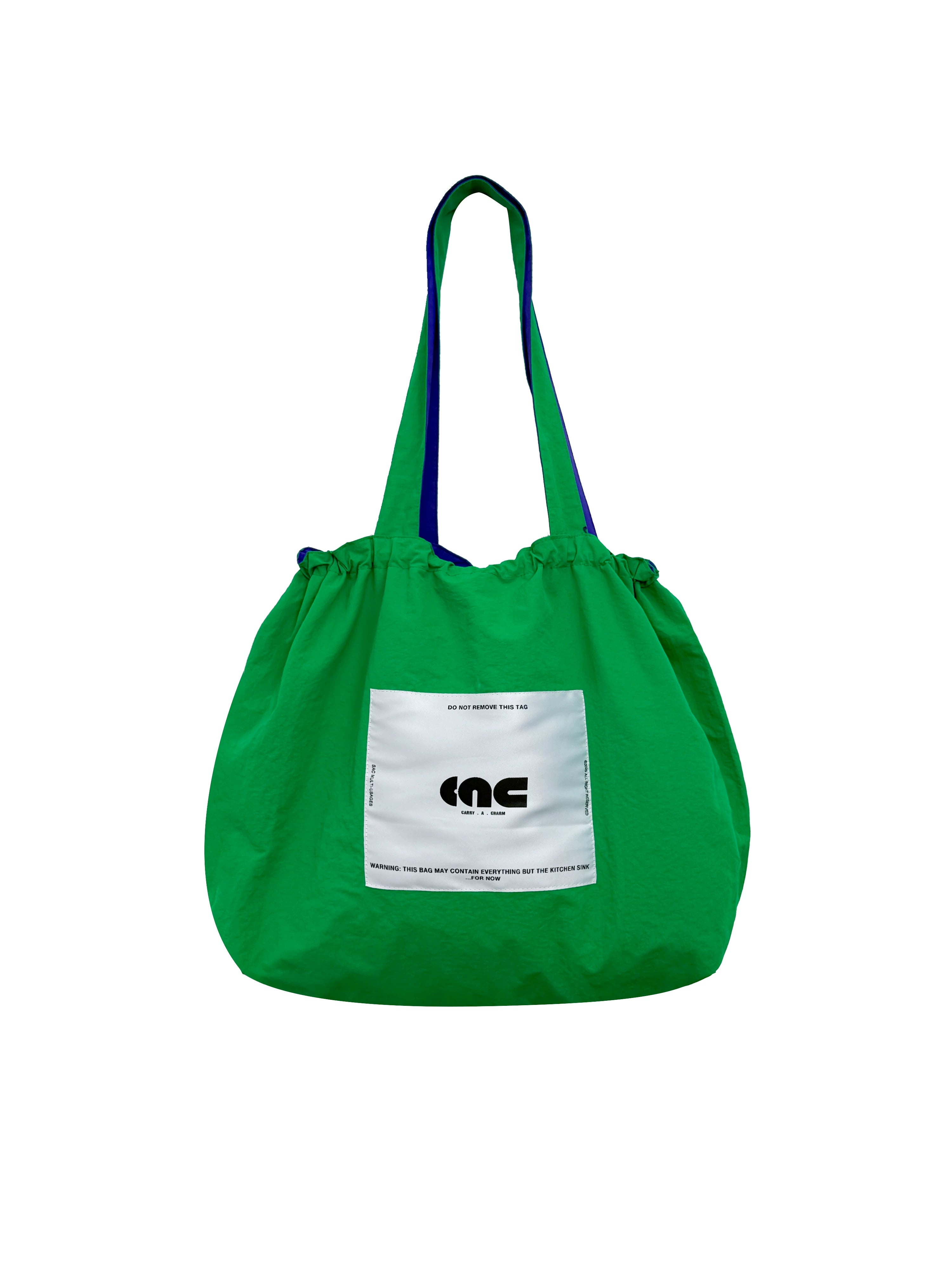 Large Rainbow Reversible Nylon Drawstring Bag