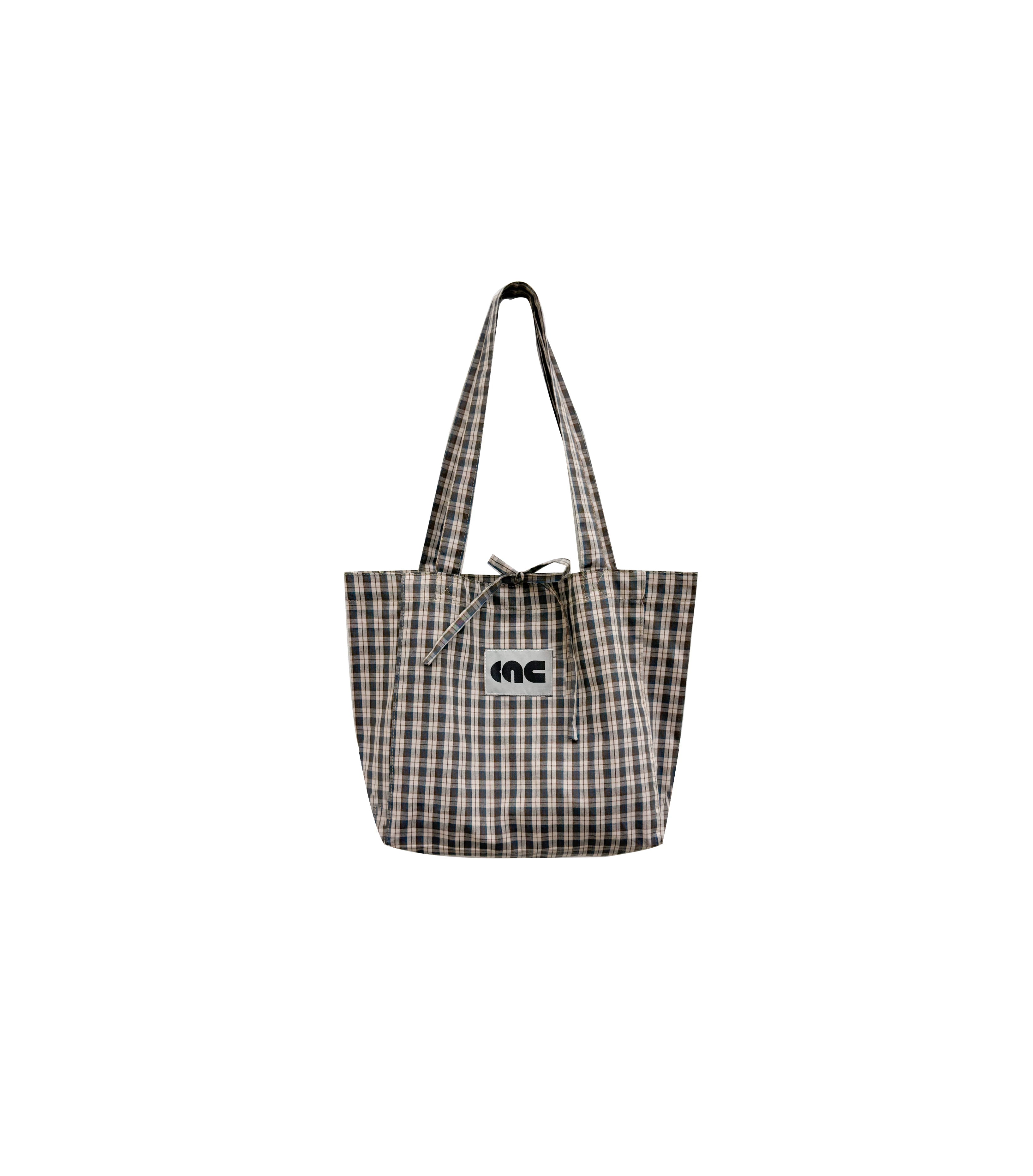 Small Checkered Cotton Tote Bag